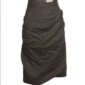 All Saints Oak Louvre wool tweed ruched skirt US 4